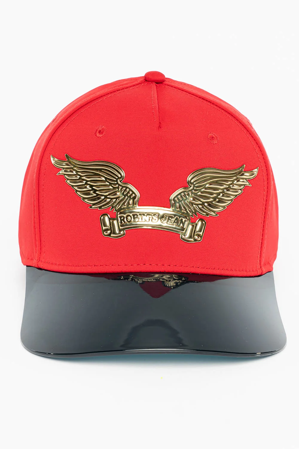 RED SNAPBACK HAT WITH GOLD EMBOSSED WINGS