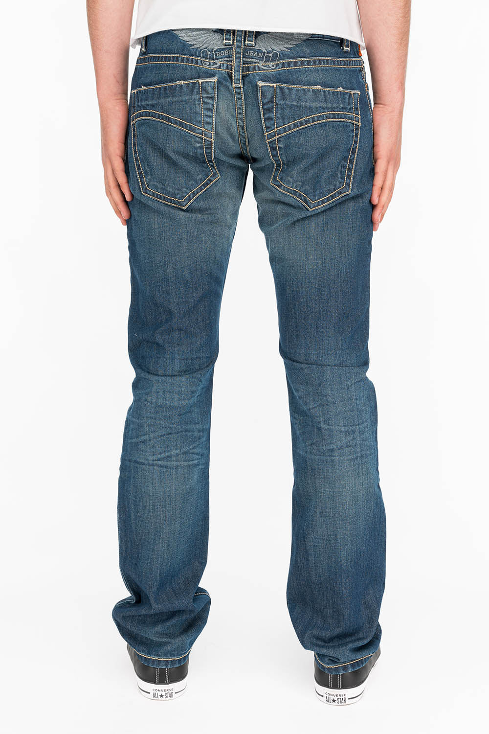 CLASSIC 5 POCKET STRAIGHT LEG IN 3D MEDIUM WASH - Image 3
