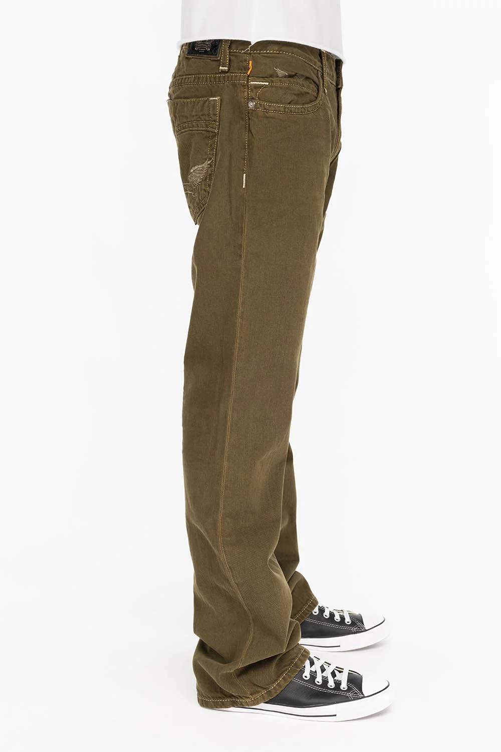 CLASSIC 5 POCKET STRAIGHT LEG IN DARK GREEN WASH - Image 2