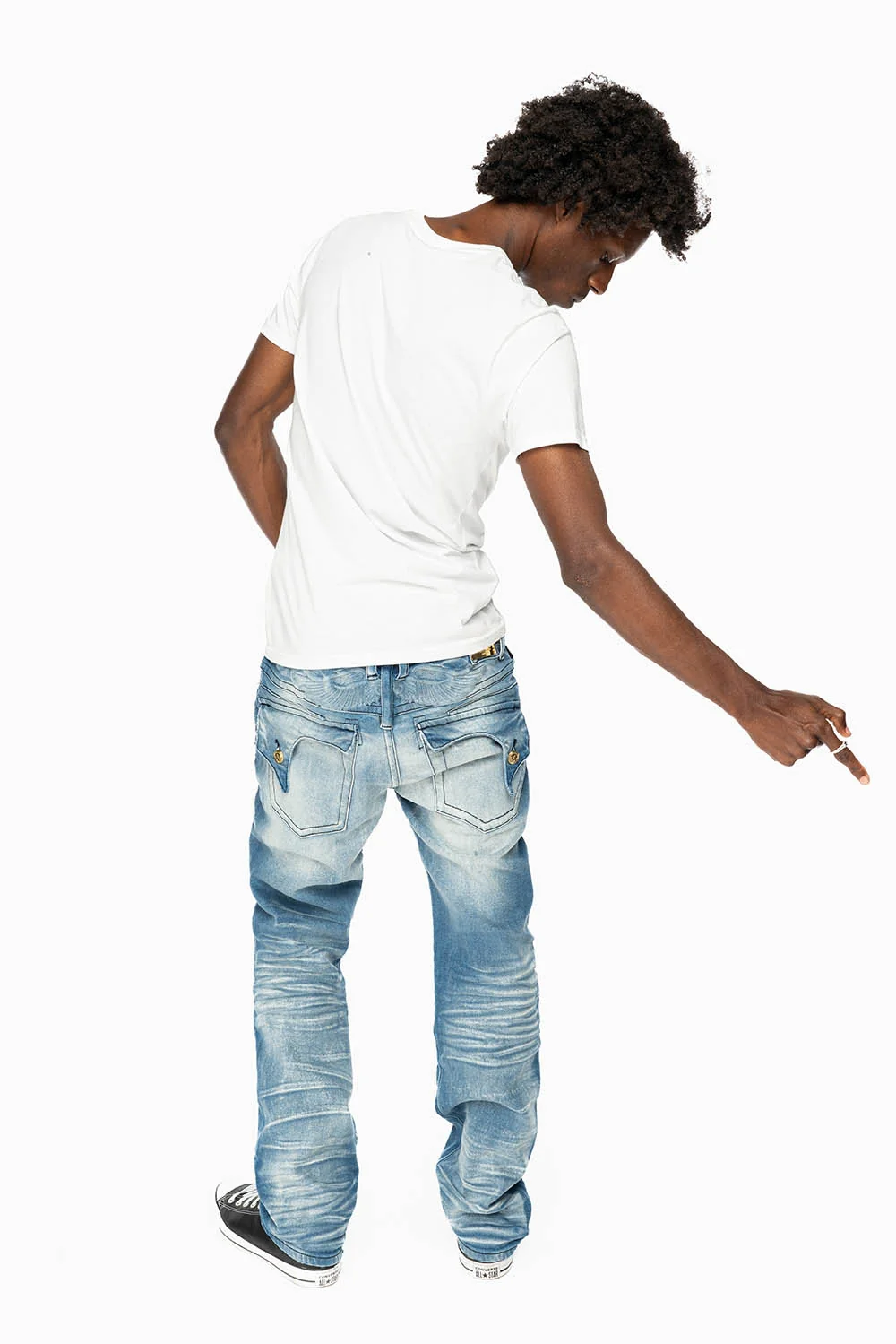 KILLER FLAP MENS STRAIGHT LEG JEAN IN BLUE OMAHA MED WASH - Image 6