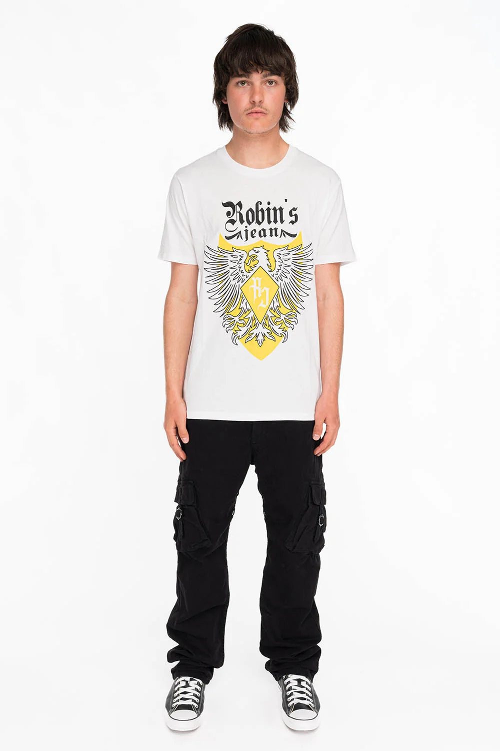 EAGLE CREST TEE IN WHITE AND YELLOW - Image 3