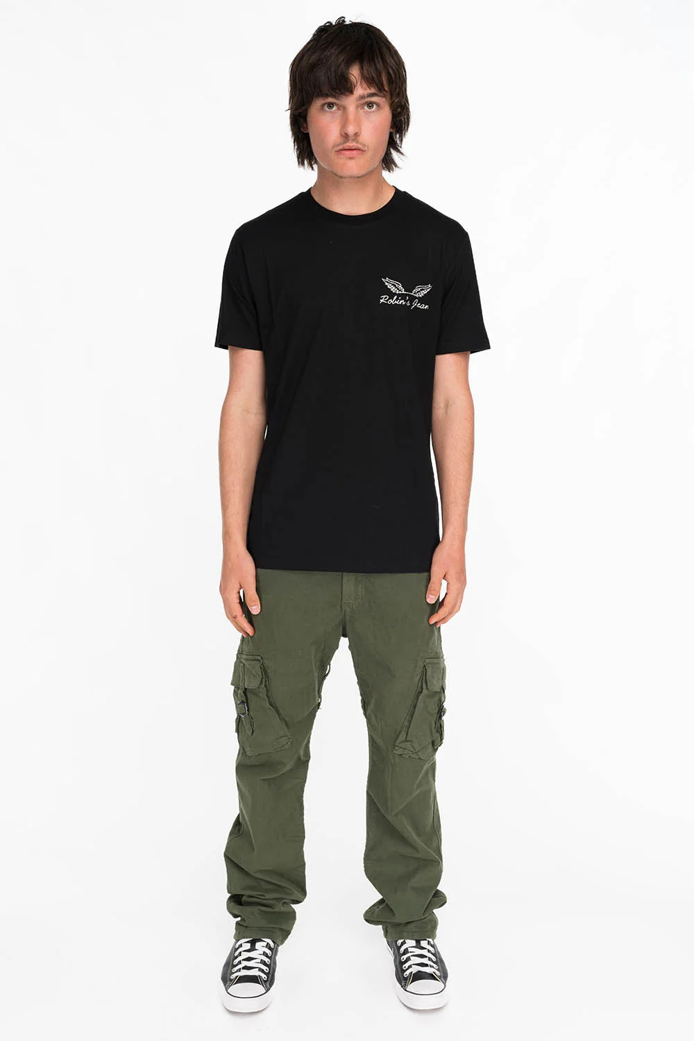 FLEUR DE LIS TEE IN BLACK WITH SILVER GLITTER - Image 4