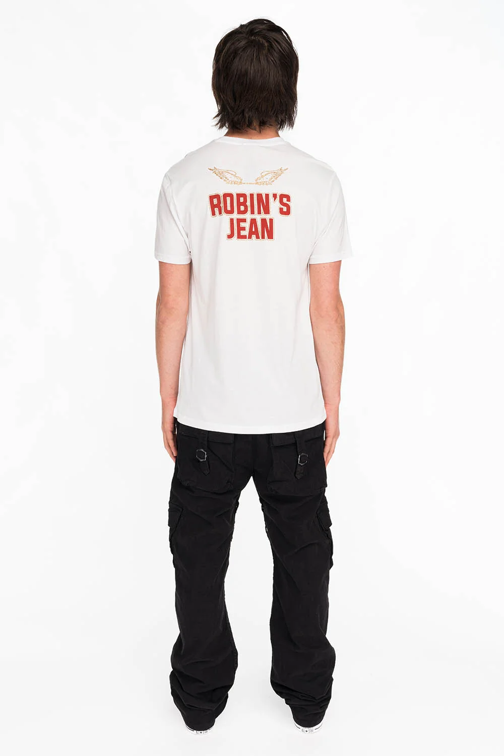 ROBINS SNAKE SKULL GOLD GLITTER TEE IN WHITE - Image 4