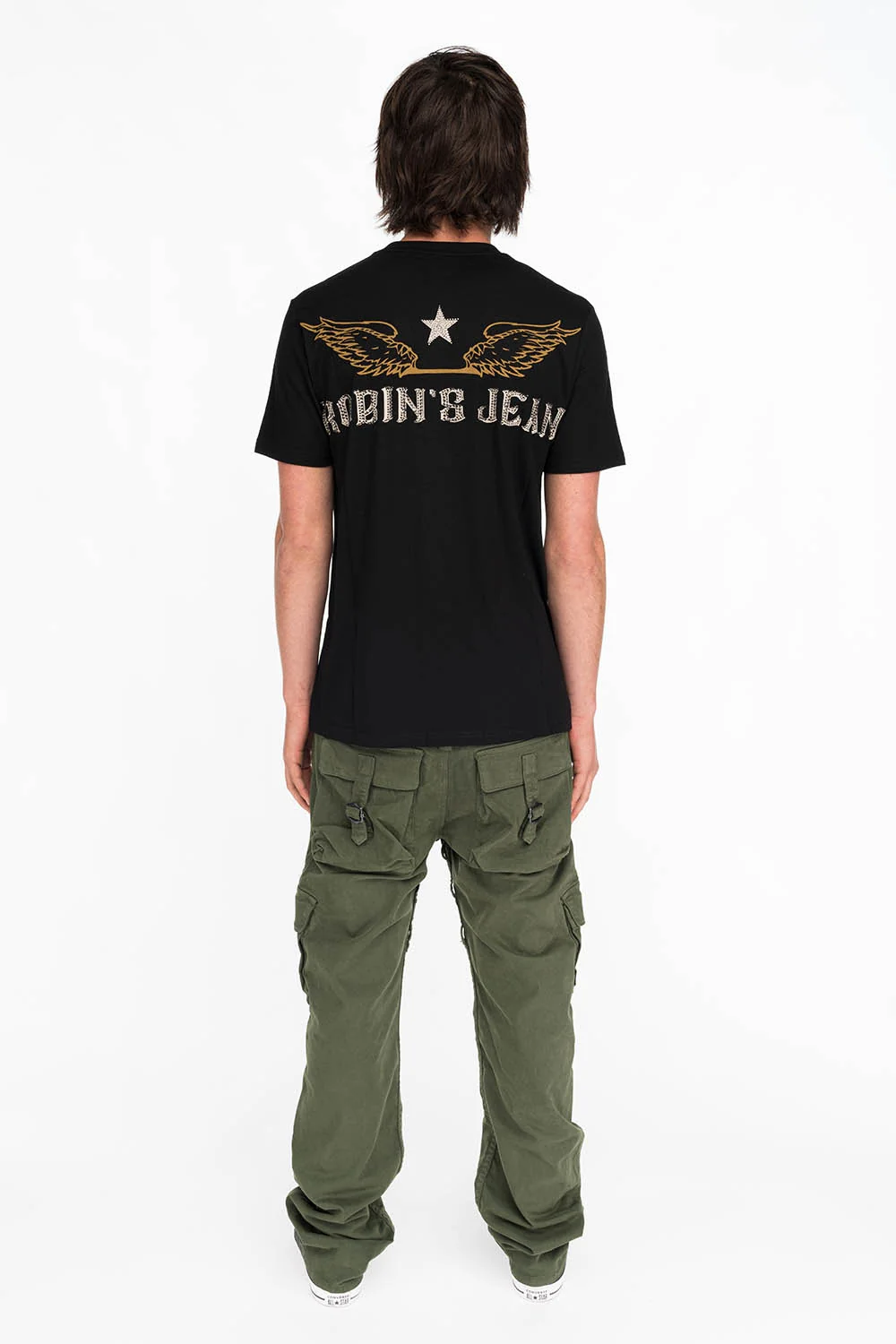 CRYSTAL CHERUB TEE IN BLACK - Image 4