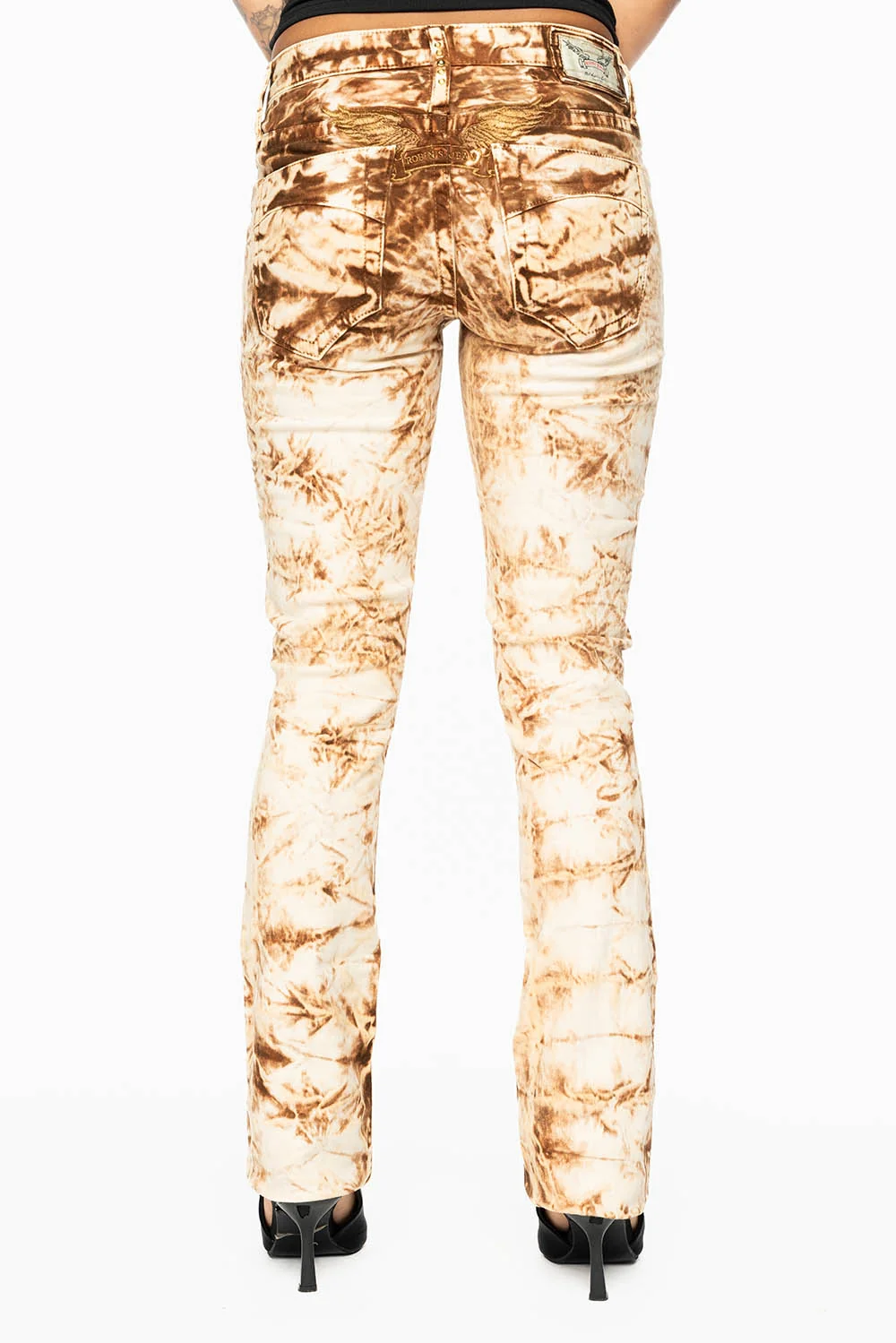 MARILYN LOW RISE WOMENS STRAIGHT LEG JEANS IN HAWAII KHAKI WASH - Image 4