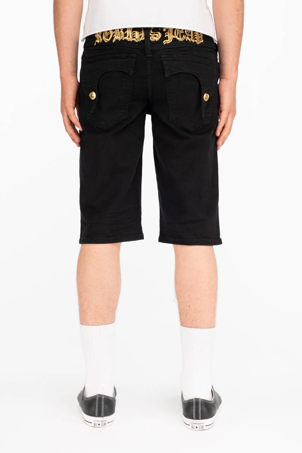 KILLER FLAP SHORTS IN BLACK AND GOLD - Image 3