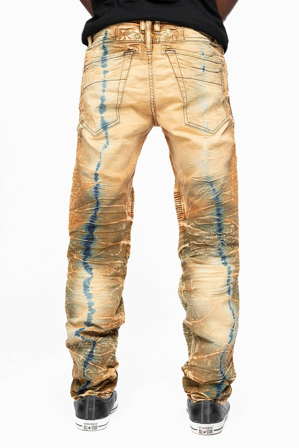 MENS BIKER JEANS IN 4D LIGHT PERU BROKEN WASH - Image 3