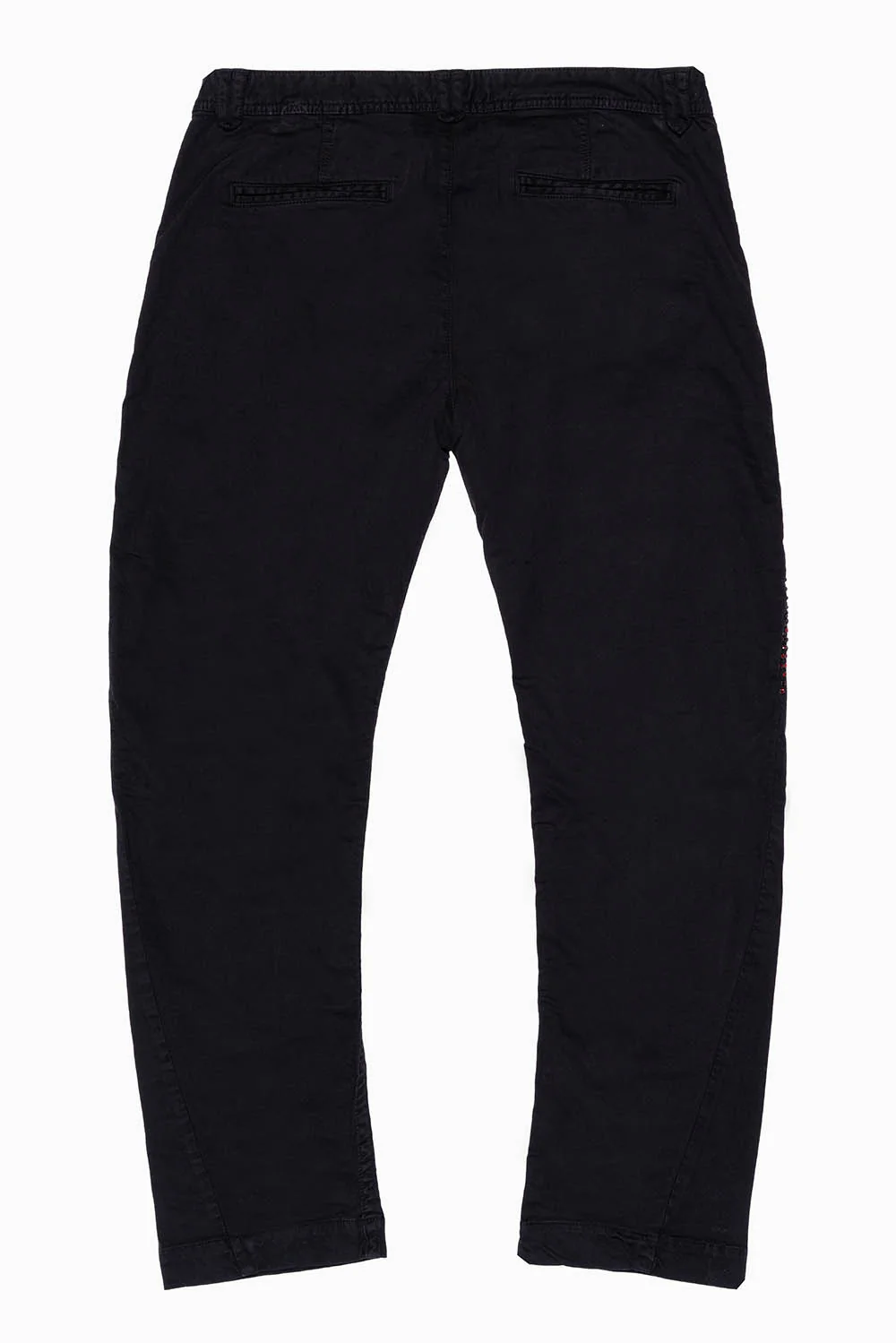 MENS CHINO PANTS WITH STUDS AND CRYSTALS IN PURE BLACK WASH - Image 2