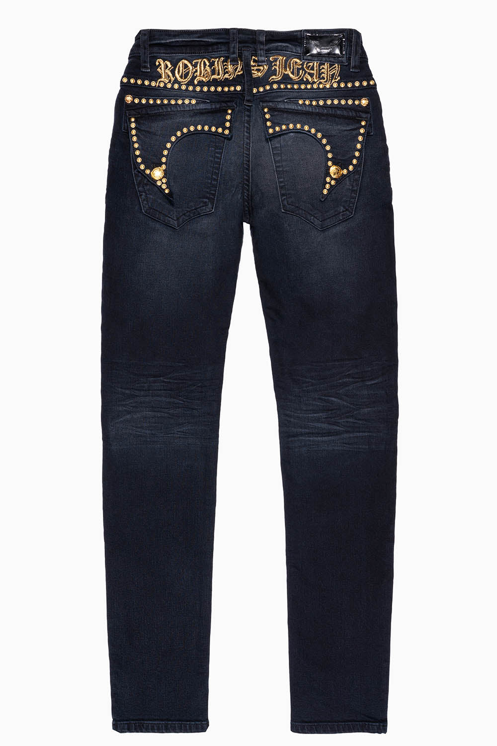 MENS F-UP BLACK SLIM FIT KILLER FLAP JEANS WITH O.E. SCRIPT EMBELLISHED WITH GOLD NAILHEADS - Image 6