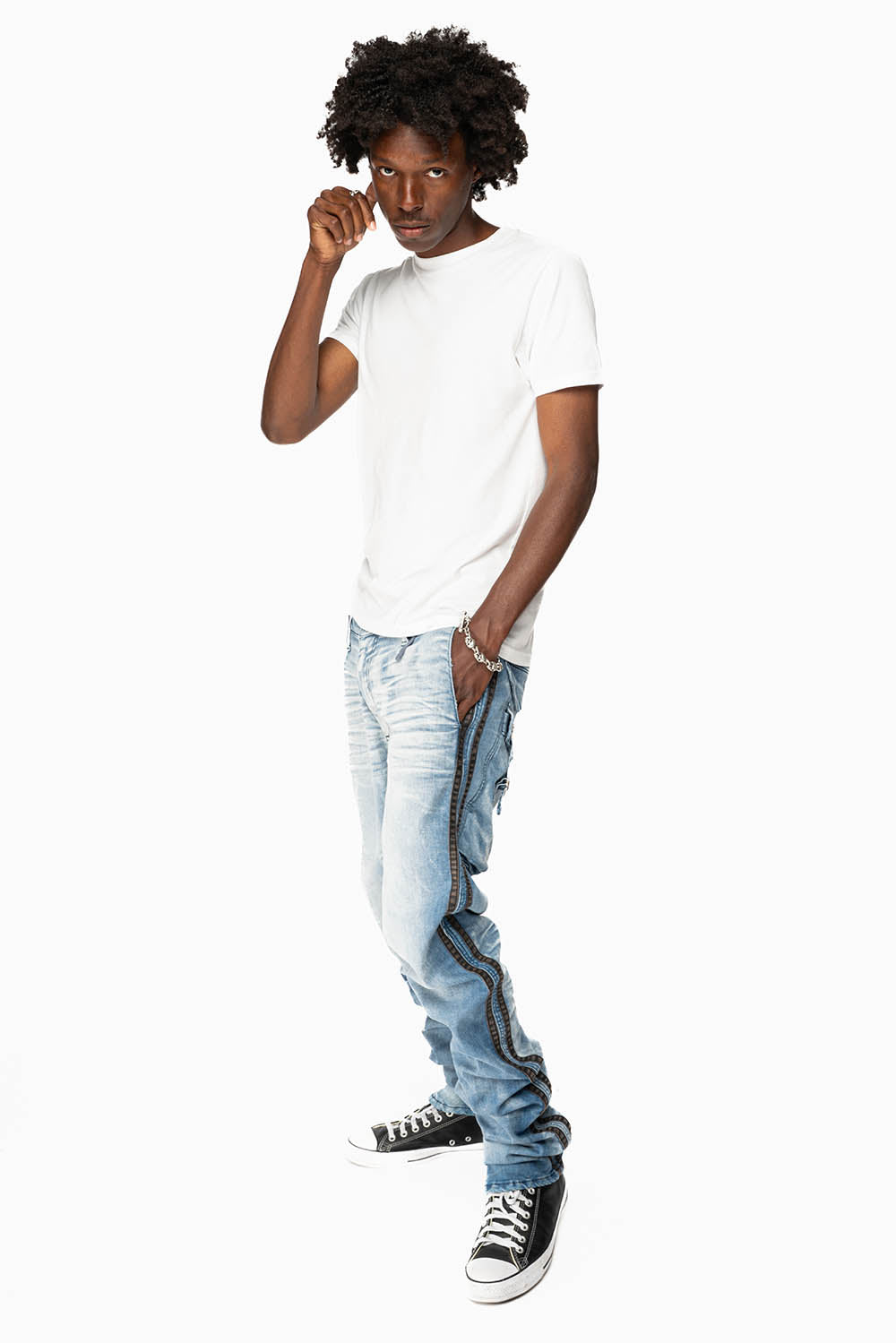MENS WARRIOR MILITARY JEAN- PANTS IN BLUE OMAHA LIGHT WASH