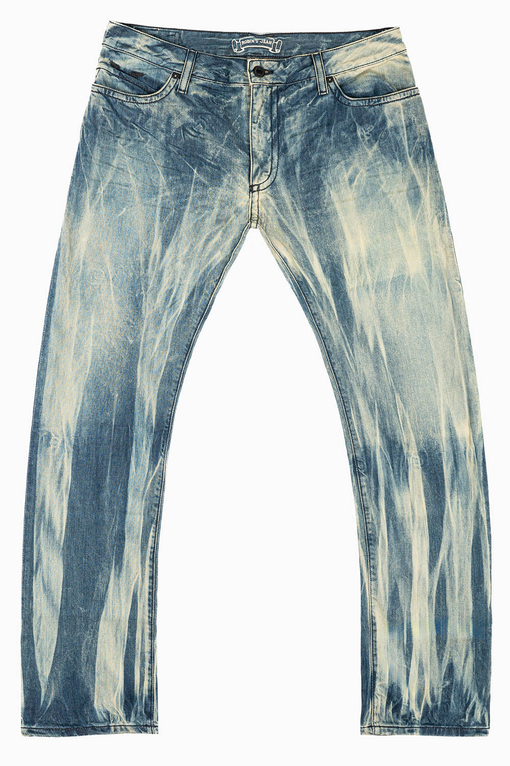 MENS LONG FLAP SLIM JEANS IN BLUE NIKO WASH EMBELLISHED WITH MONTANA CRYSTALS - Image 2