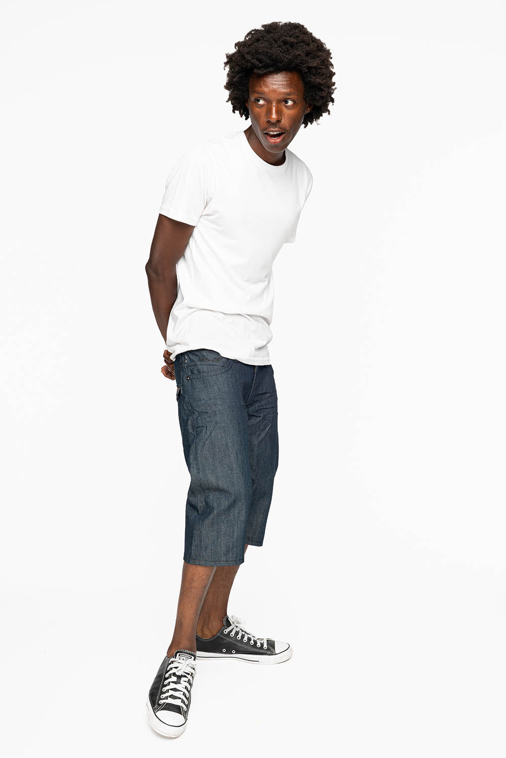 MENS RAW DENIM SHORTS WITH FLAP FULLY EMBELLISHED WITH CRYSTALS - Image 6