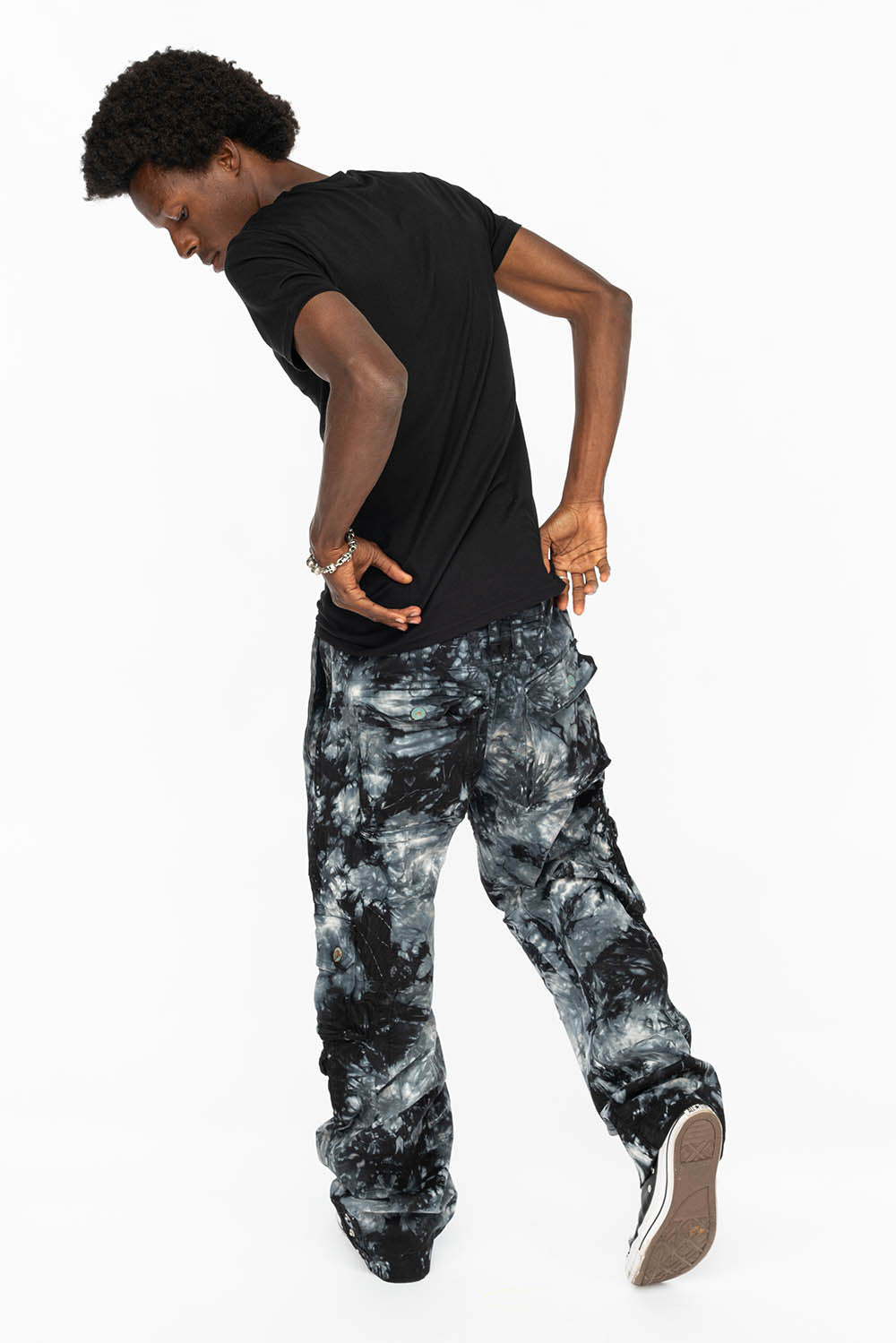 ORIGINAL ROBIN’S JEAN CALL OF DUTY CARGO PANTS IN CRYSTAL TIE DYE BLK - Image 2