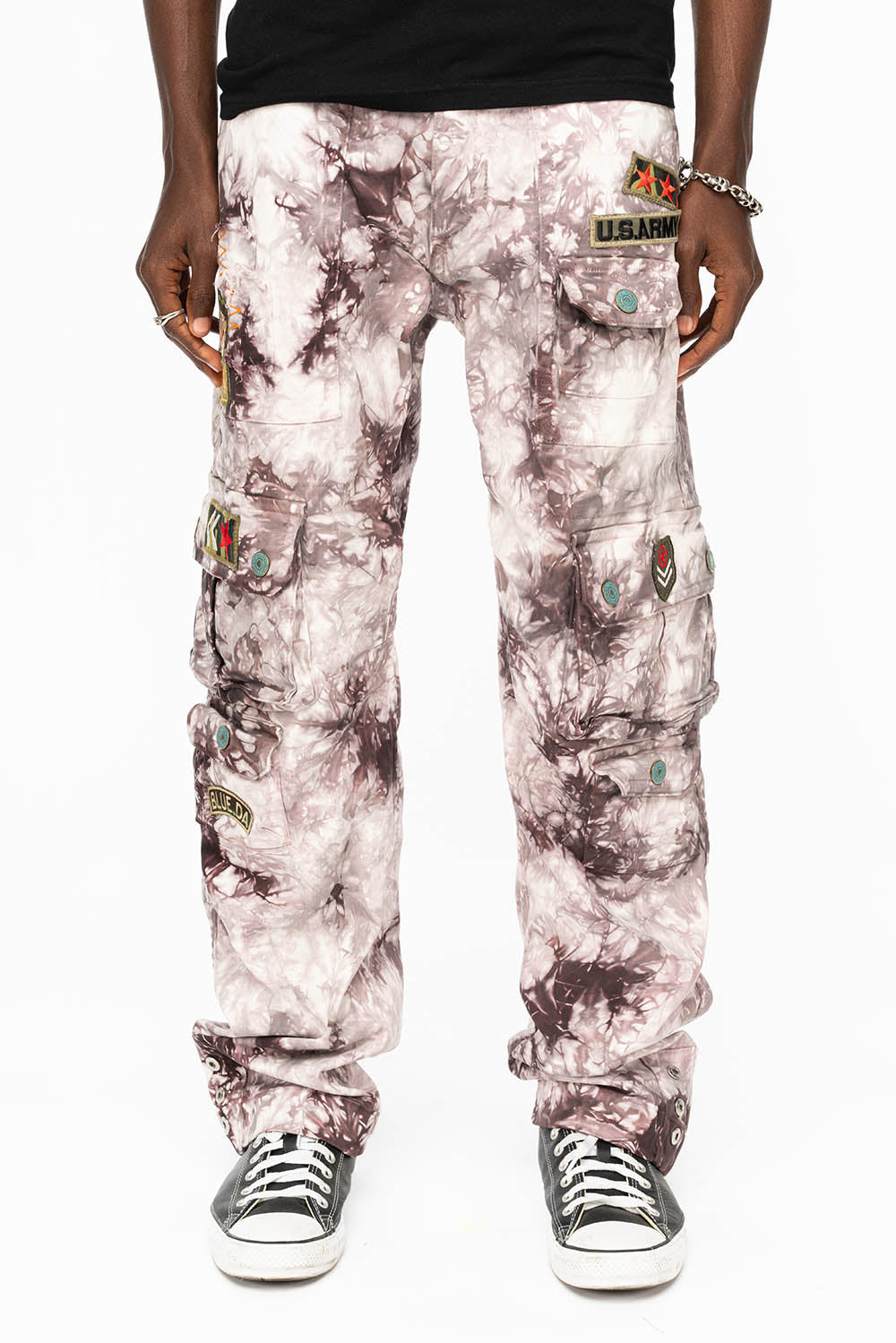 ORIGINAL ROBIN’S JEAN CALL OF DUTY CARGO PANTS IN CRYSTAL TYE DYE PURPLE WITH PATCH - Image 10