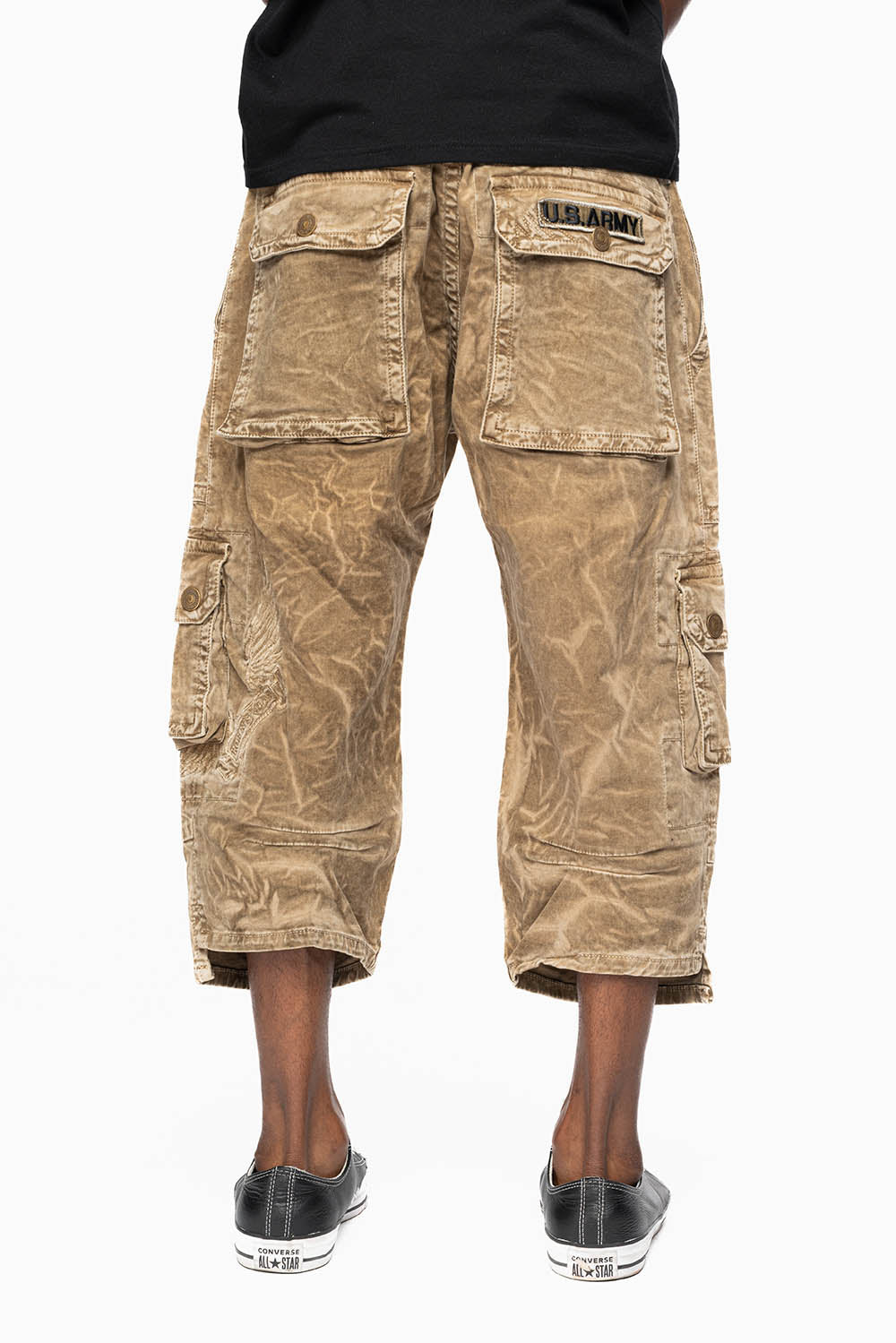ORIGINAL ROBIN’S JEAN CALL OF DUTY CARGO SHORT IN GHOST KHAKI - Image 2