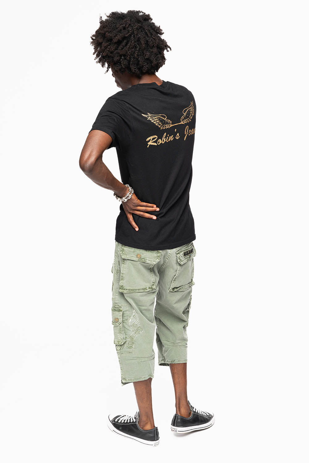 ORIGINAL ROBIN’S JEAN CALL OF DUTY CARGO SHORT IN GREEN ARMY - Image 8