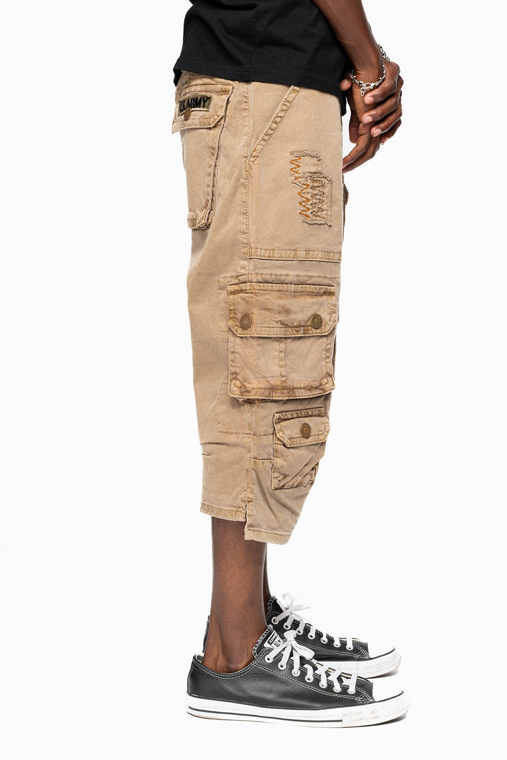 ORIGINAL ROBIN’S JEAN CALL OF DUTY CARGO SHORT IN KHAKI - Image 3