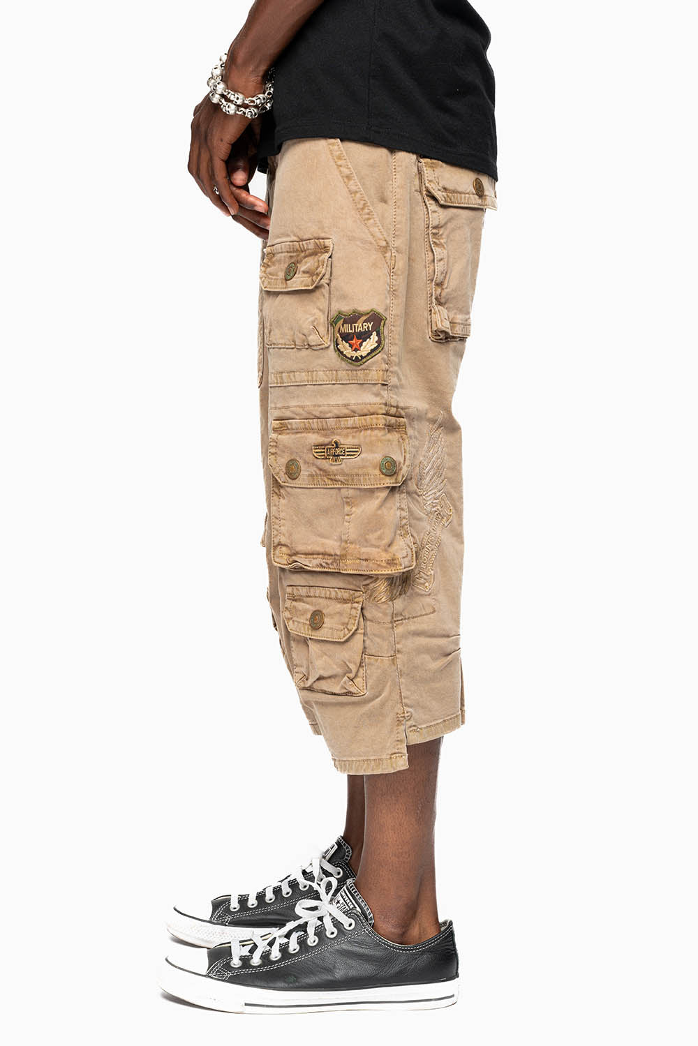 ORIGINAL ROBIN’S JEAN CALL OF DUTY CARGO SHORT IN KHAKI - Image 4