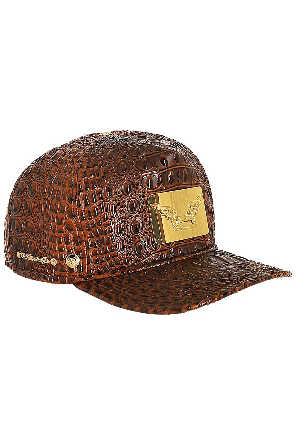 ROBIN'S GOLD TAG CAP IN BROWN CROC - Image 2