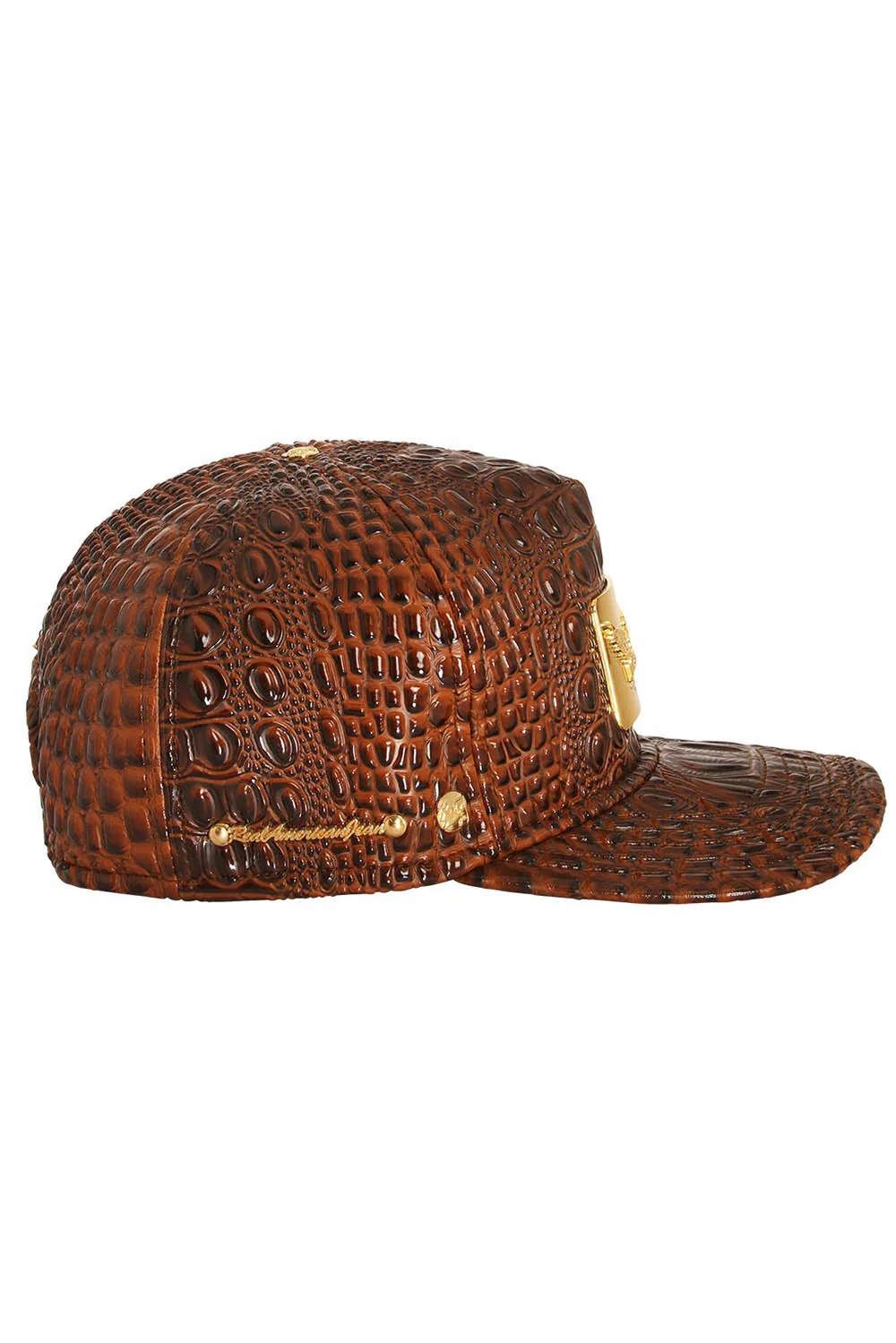 ROBIN'S GOLD TAG CAP IN BROWN CROC - Image 3