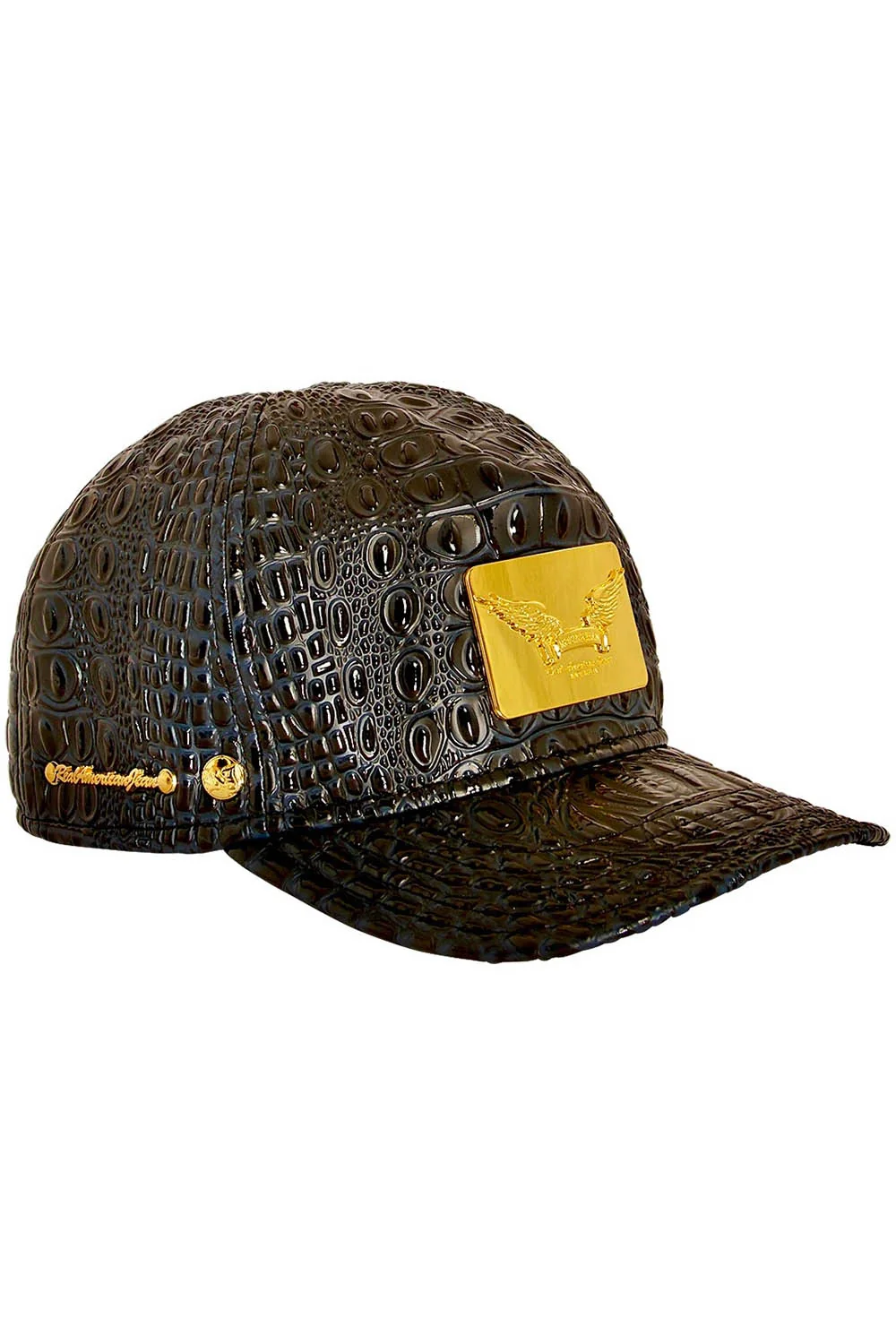 ROBIN'S GOLD TAG CAP IN NAVY CROC - Image 2