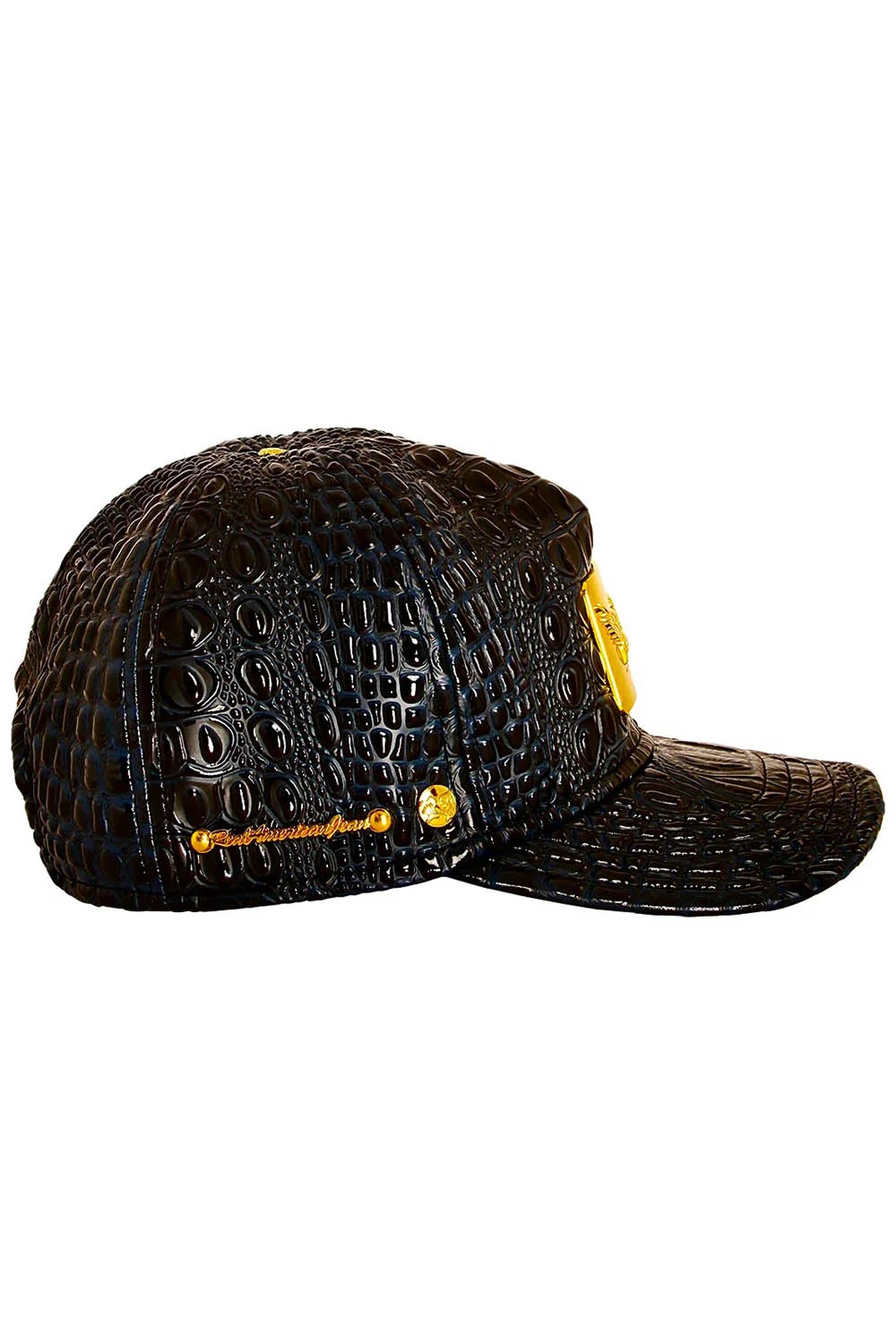 ROBIN'S GOLD TAG CAP IN NAVY CROC - Image 3