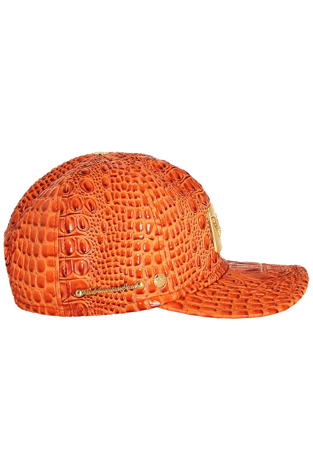 ROBIN'S GOLD TAG CAP IN ORANGE CROC - Image 3