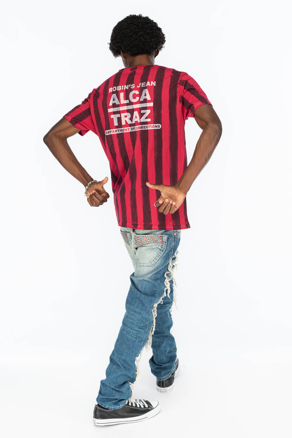 PRISONER BLACK/RED T-SHIRT WITH RJ ALCATRAZ PRINT - Image 5