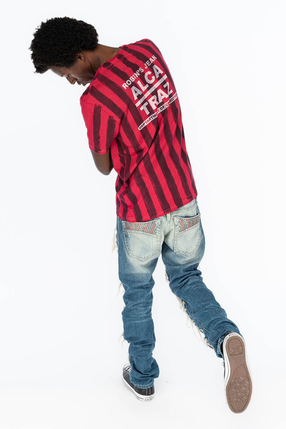 PRISONER BLACK/RED T-SHIRT WITH RJ ALCATRAZ PRINT - Image 6