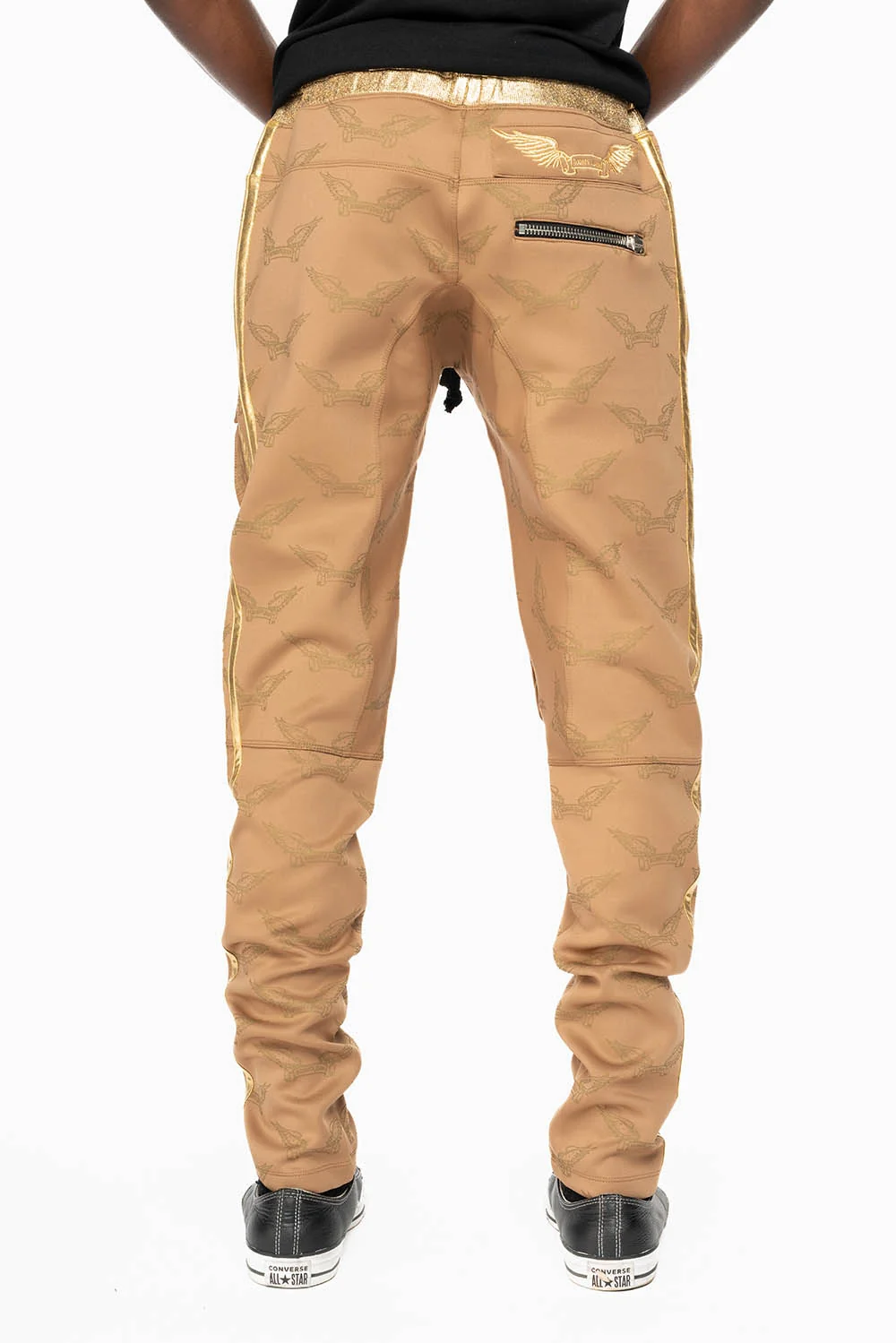 ROBIN’S MONOGRAM JOGGER IN KHAKI AND GOLD - Image 6