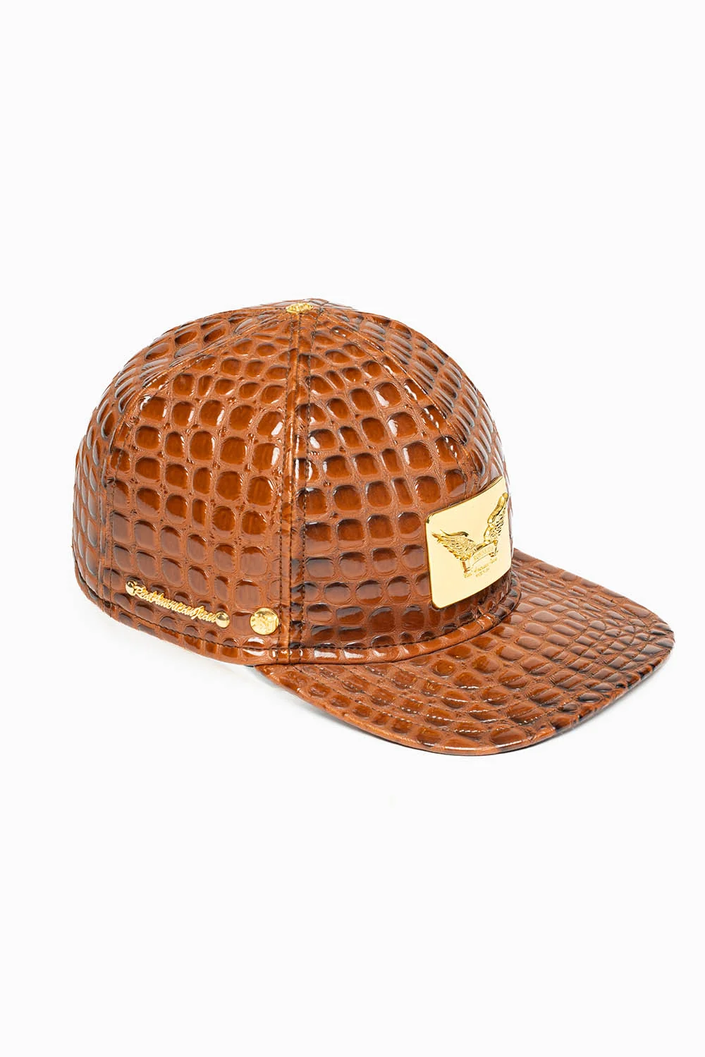 ROBIN'S GOLD TAG CAP IN BROWN LIZARD - Image 2
