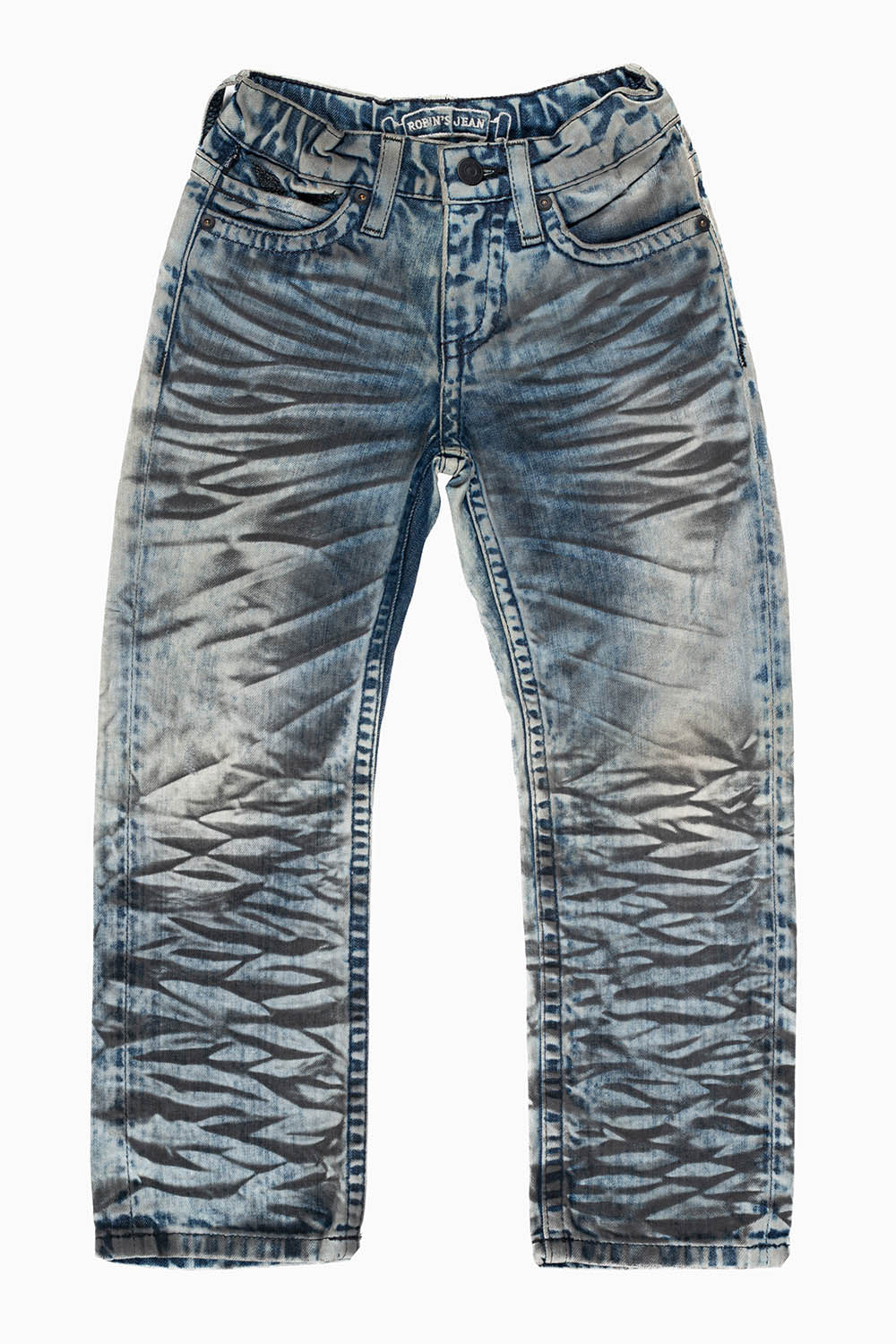ROBINS KIDS LONG FLAP SLIM-STRAIGHT JEANS  IN D WASH BLK WASH - Image 2