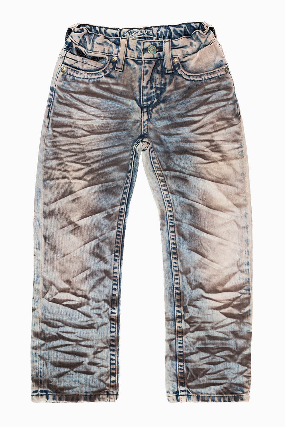 ROBINS KIDS LONG FLAP SLIM-STRAIGHT JEANS IN D WASH BROWN WASH - Image 2