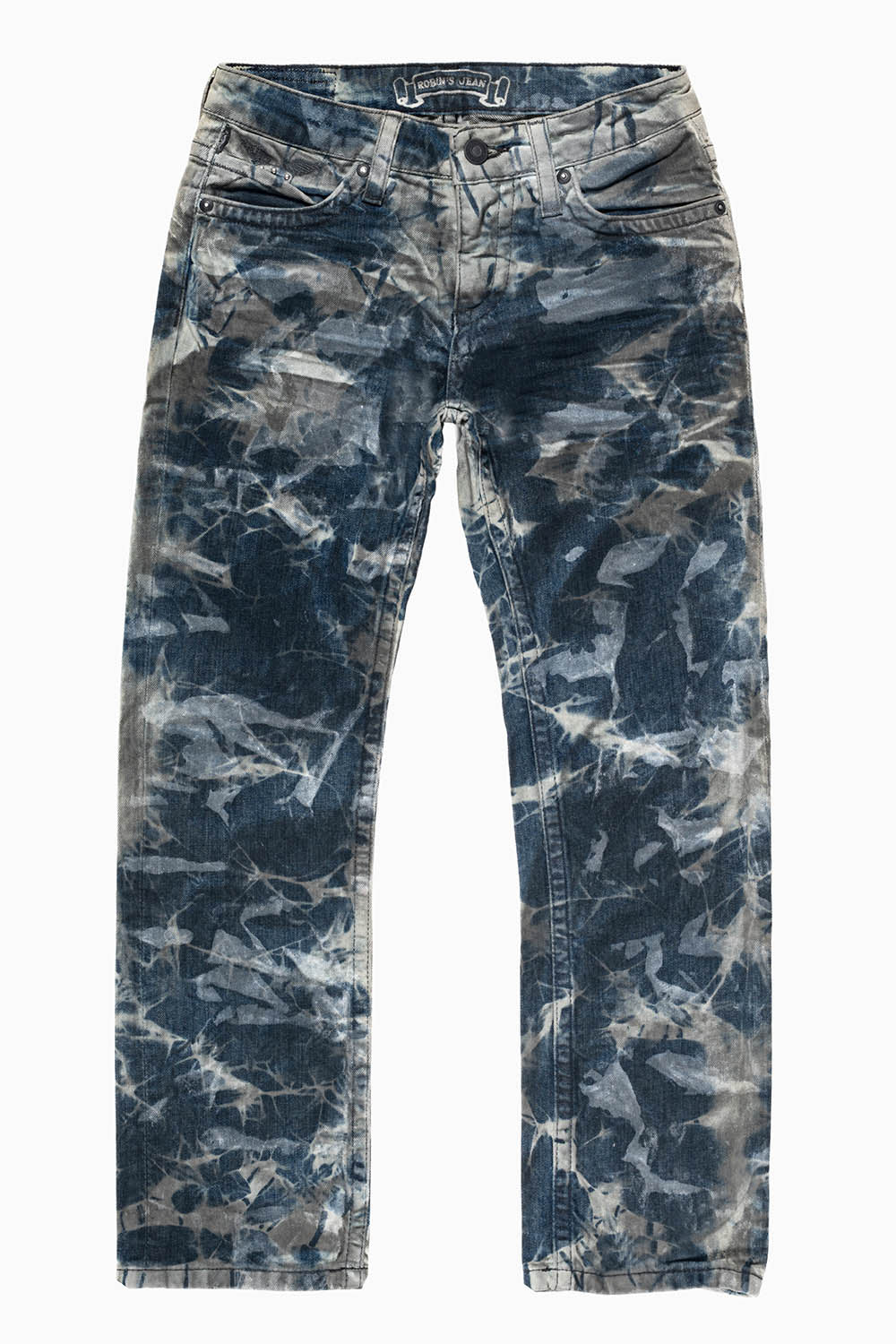 ROBINS KIDS LONG FLAP SLIM-STRAIGHT JEANS  IN SATURN  WASH EMBELLISHED WITH CRYSTALS - Image 3
