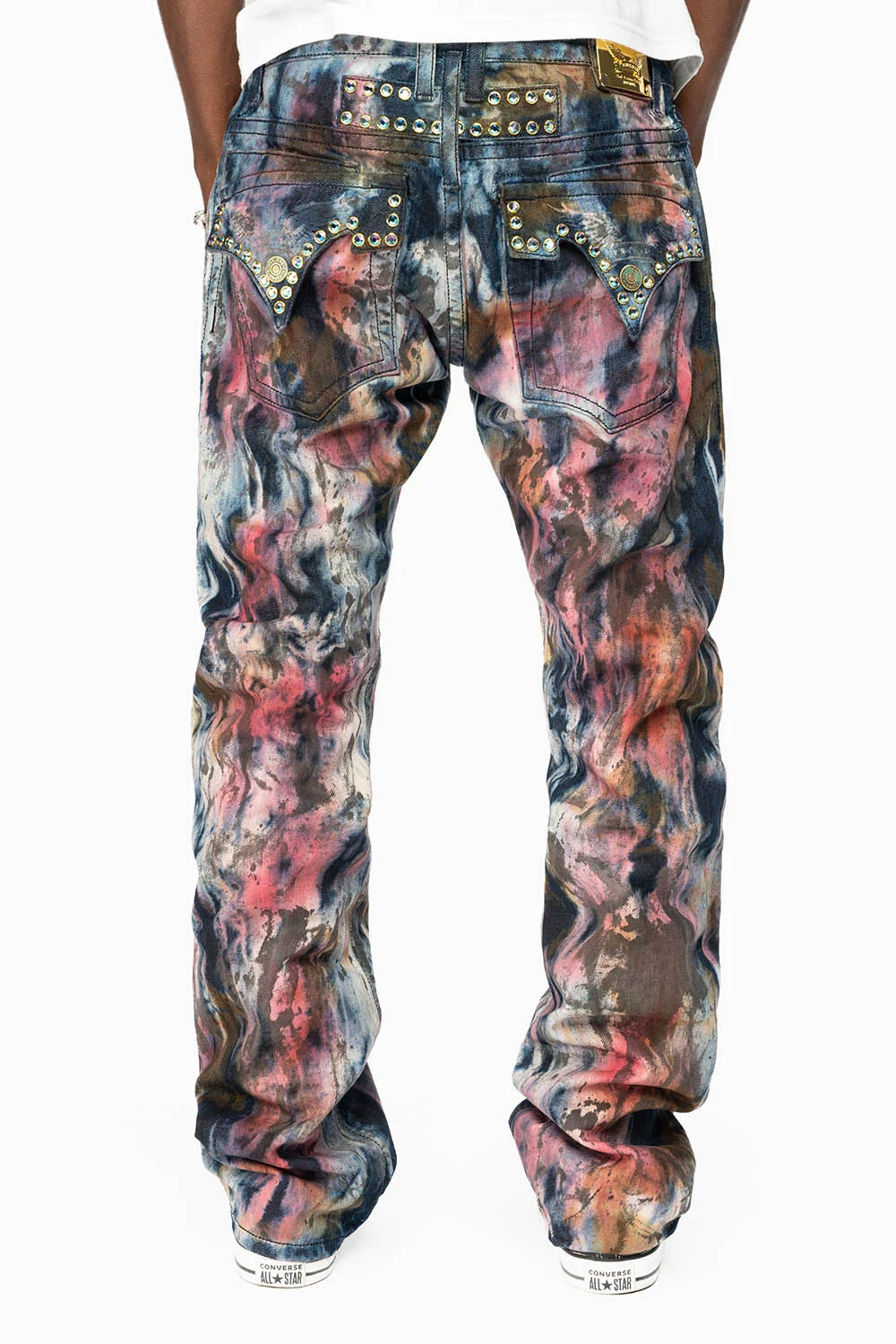 ROBIN'S JEANS IN BABA RED WASH WITH TANZANITE CRYSTALS - Image 2
