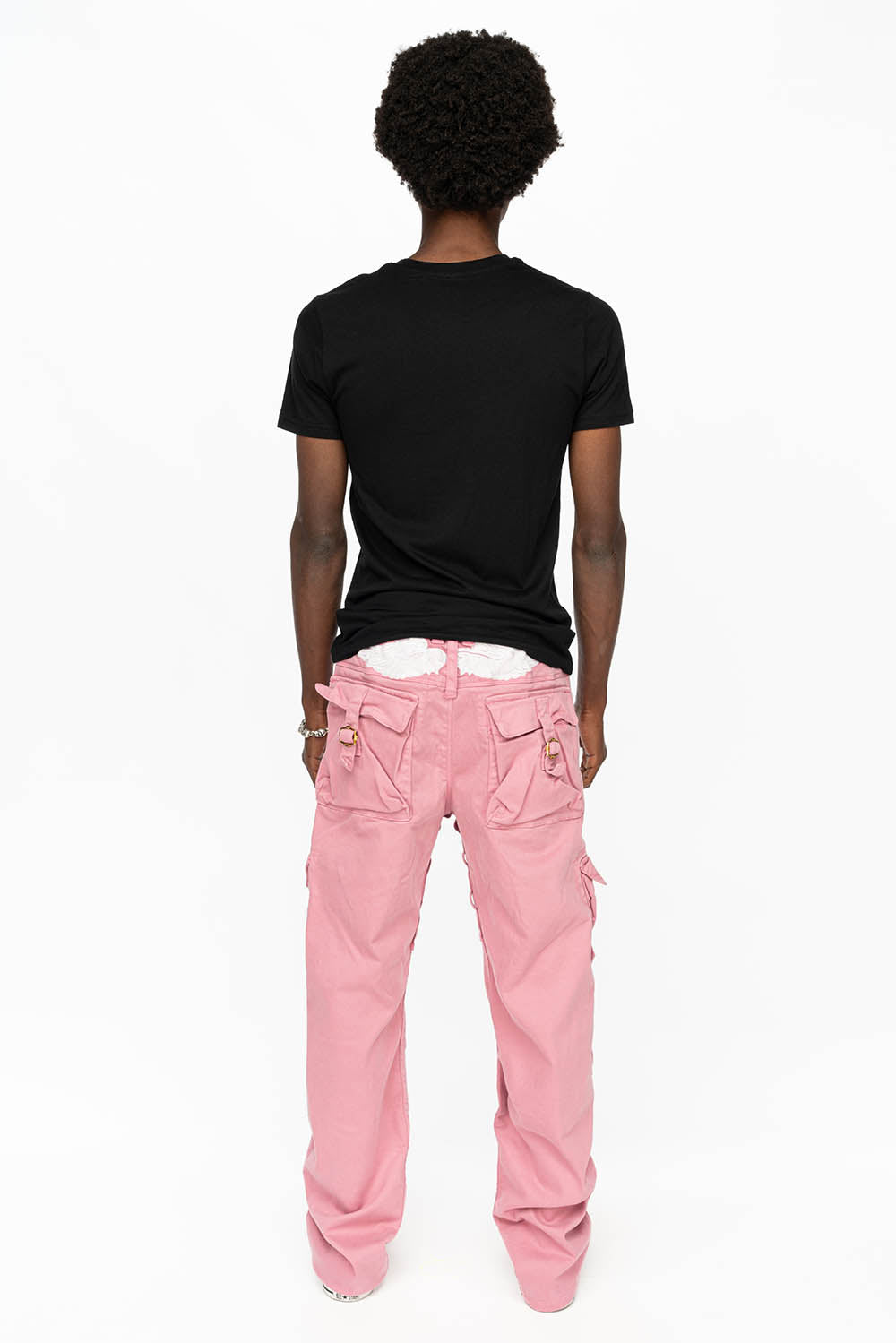 ROBINS NEW MILITARY STYLE CARGO PANTS IN PINK COLOR WASH - Image 6