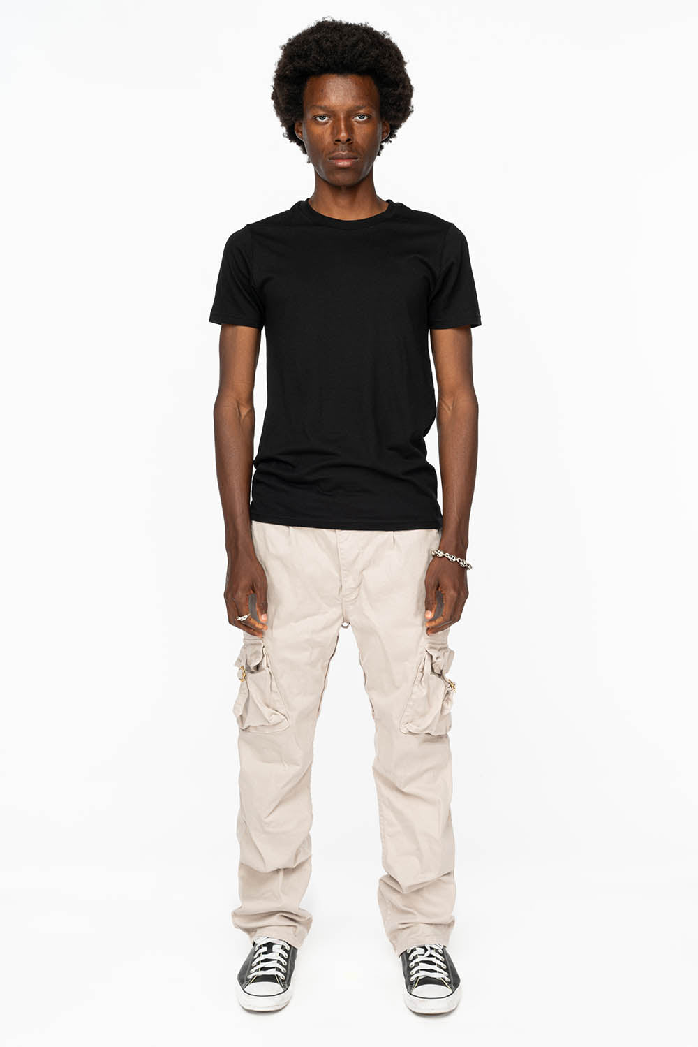 ROBINS NEW MILITARY STYLE CARGO PANTS IN STONE COLOR WASH - Image 4