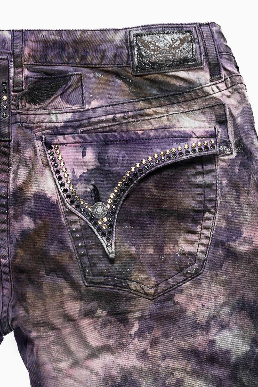 ROBIN'S NEW VINTAGE EDITION RIPPED JEANS WITH  CRYSTALS IN PAOLO PURPLE WASH - Image 2