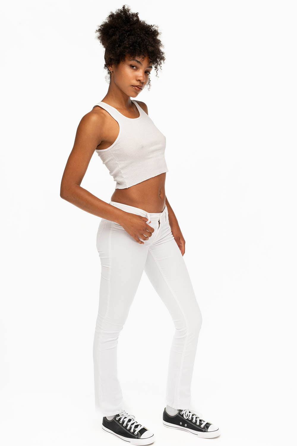 CRYSTAL FLOWER STRAIGHT LEG BABY CORDS IN WHITE - Image 6