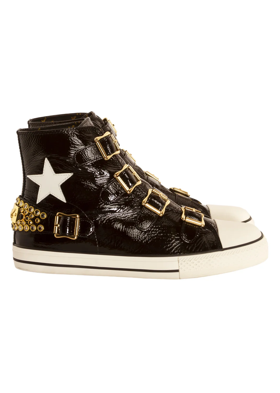 TEAM ROBIN HIGH TOP IN BLACK W/ CRYSTALS - Image 3