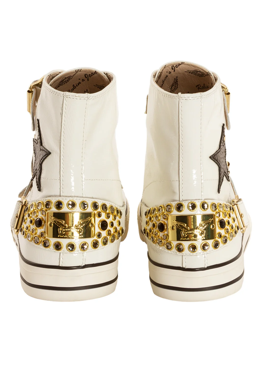 TEAM ROBIN HIGH TOP IN WHITE W/ CRYSTALS - Image 3