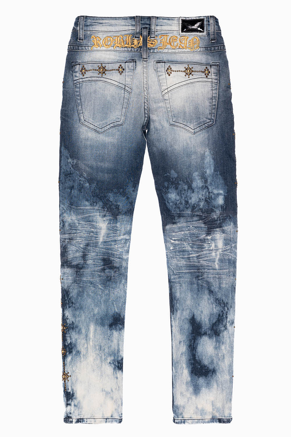 SKINNY MENS JEANS IN BLUE CLOUD JAPAN WITH GUNSLINGER CRYSTAL MOTIF - Image 7