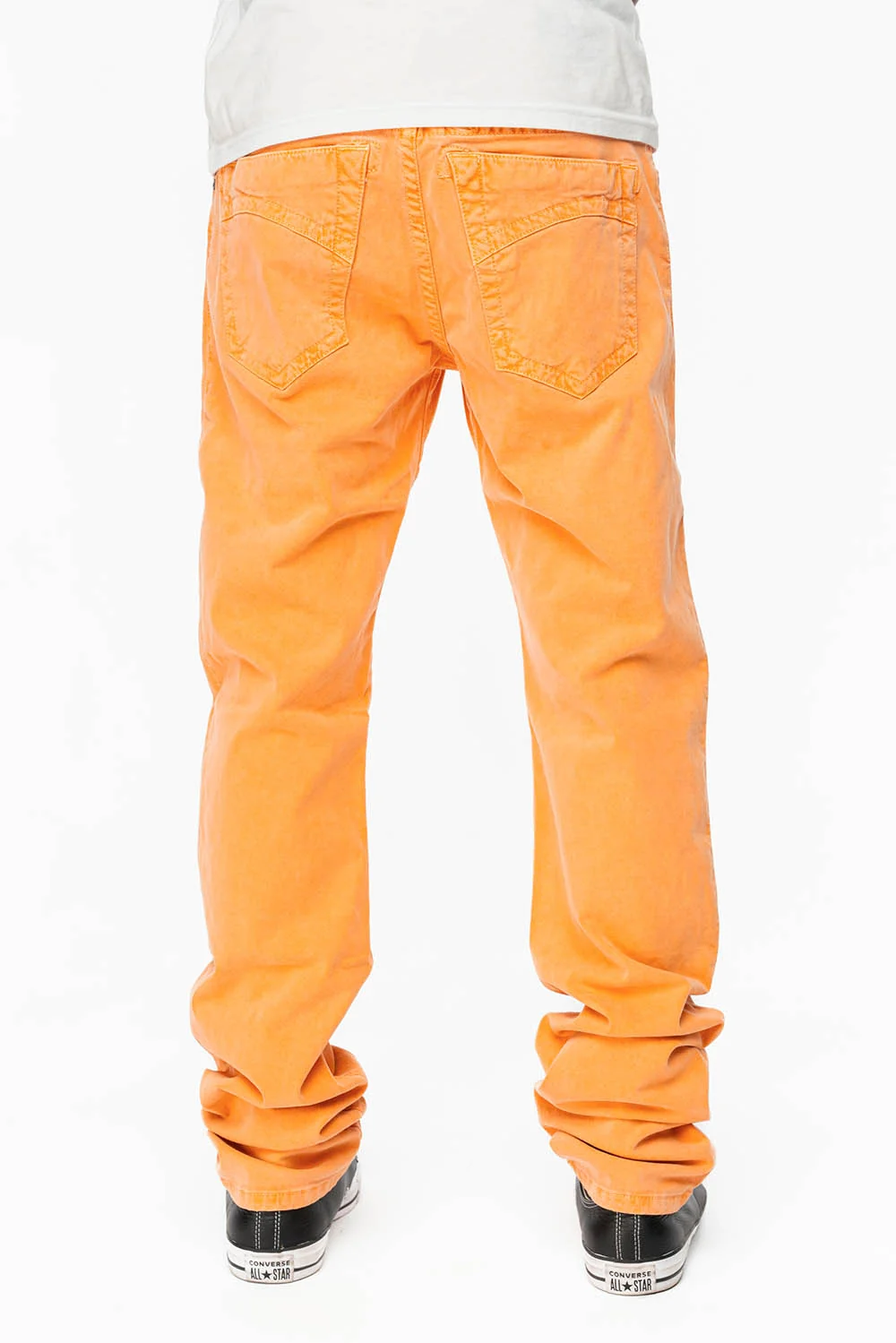 CLASSIC 5 POCKET SLIM LEG JEANS IN PASTEL ORANGE - Image 4