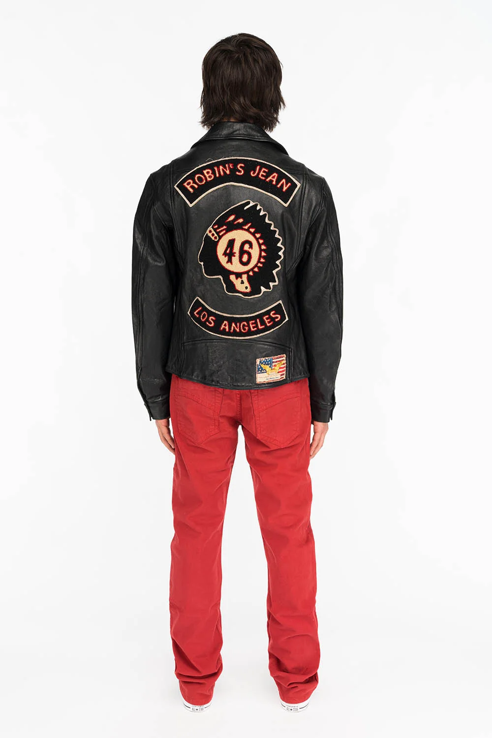 CLASSIC 5 POCKET STRAIGHT LEG JEANS IN BURGUNDY - Image 5