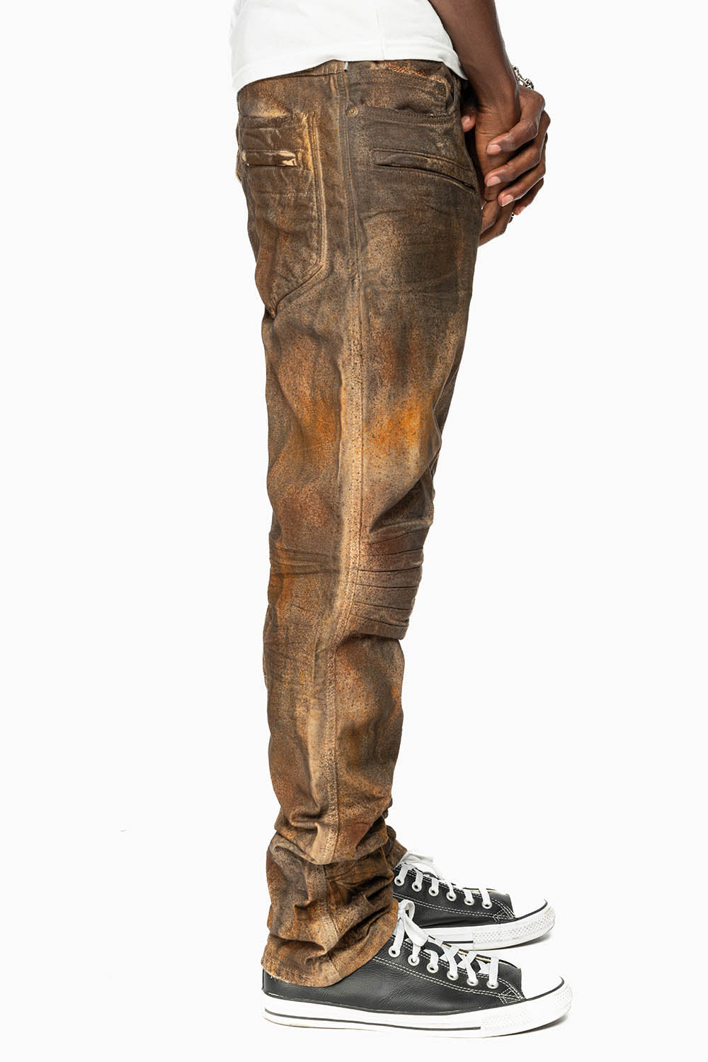 MENS MOTO BIKER JEANS IN NEVADA WASH - Image 6