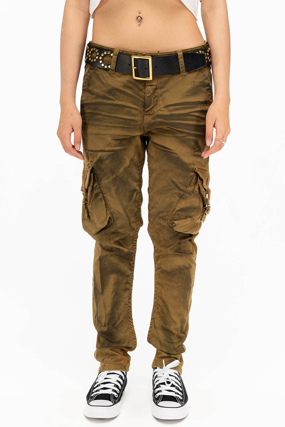 WOMENS MILITARY STYLE CARGO IN SUPERNATURAL OLIVE - Image 2