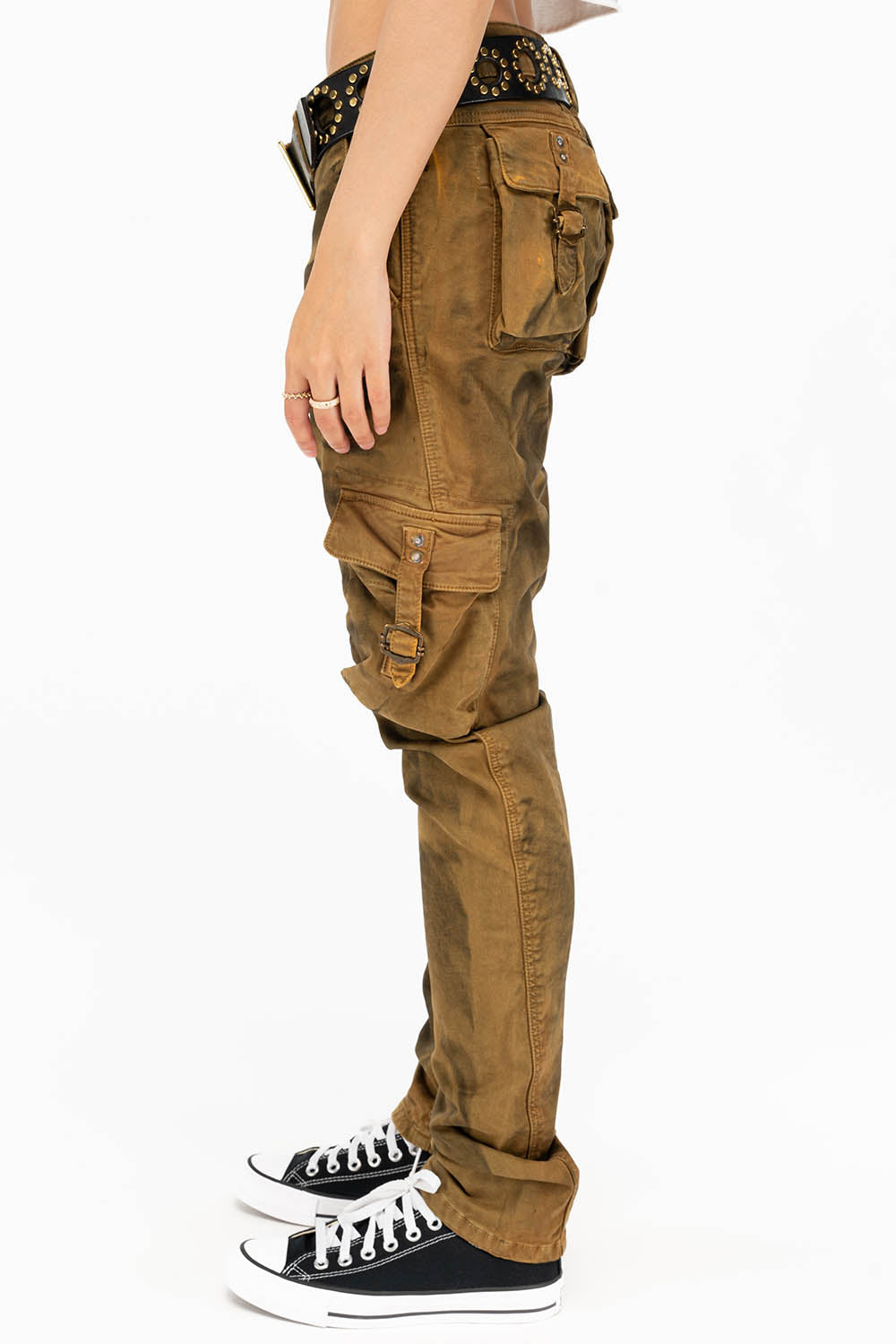 WOMENS MILITARY STYLE CARGO IN SUPERNATURAL OLIVE - Image 3