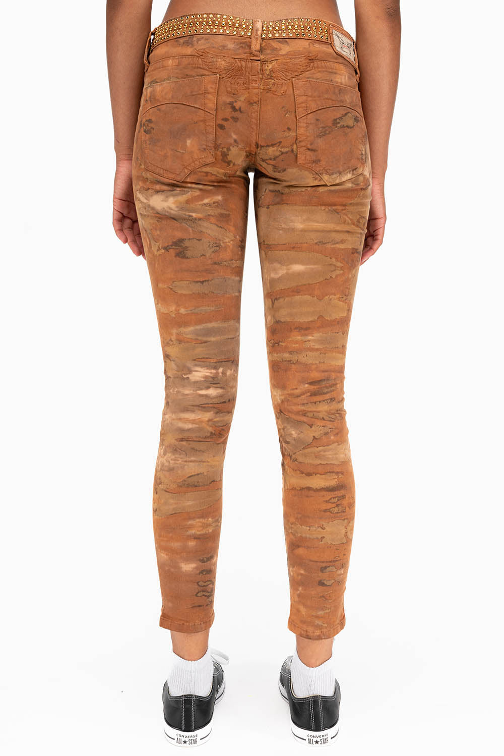 SKINNY JEANS IN MUD BROWN WITH STUDS AND SW - Image 4