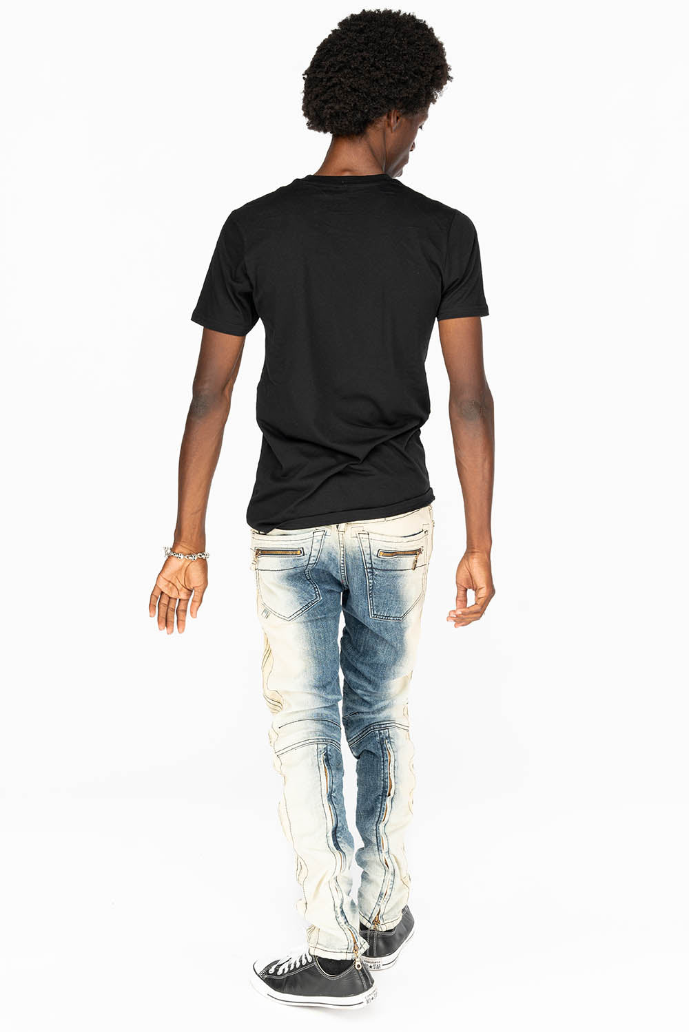 MENS BIKER JEANS IN OCEAN WASH - Image 7