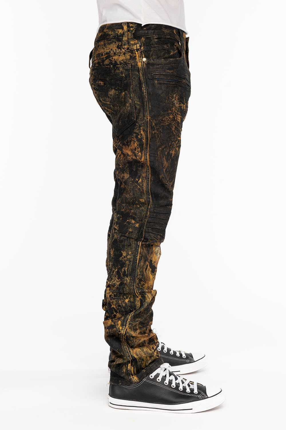 MOTO MEN'S BIKER JEANS IN ROBIN LAND - Image 2